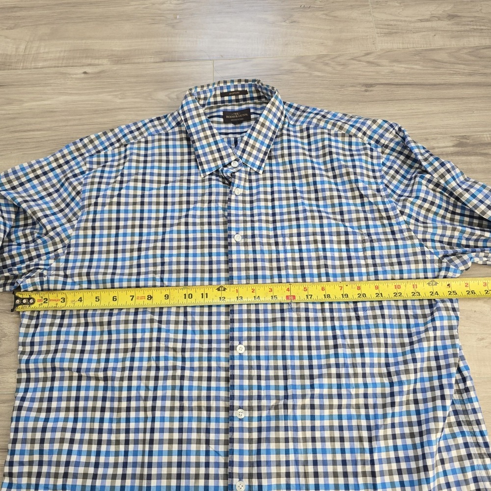 Rodd & Gunn Shirt Sports Fit Check Long Sleeve Button Down Shirt Blue Mens 3XL - Picture 4 of 9